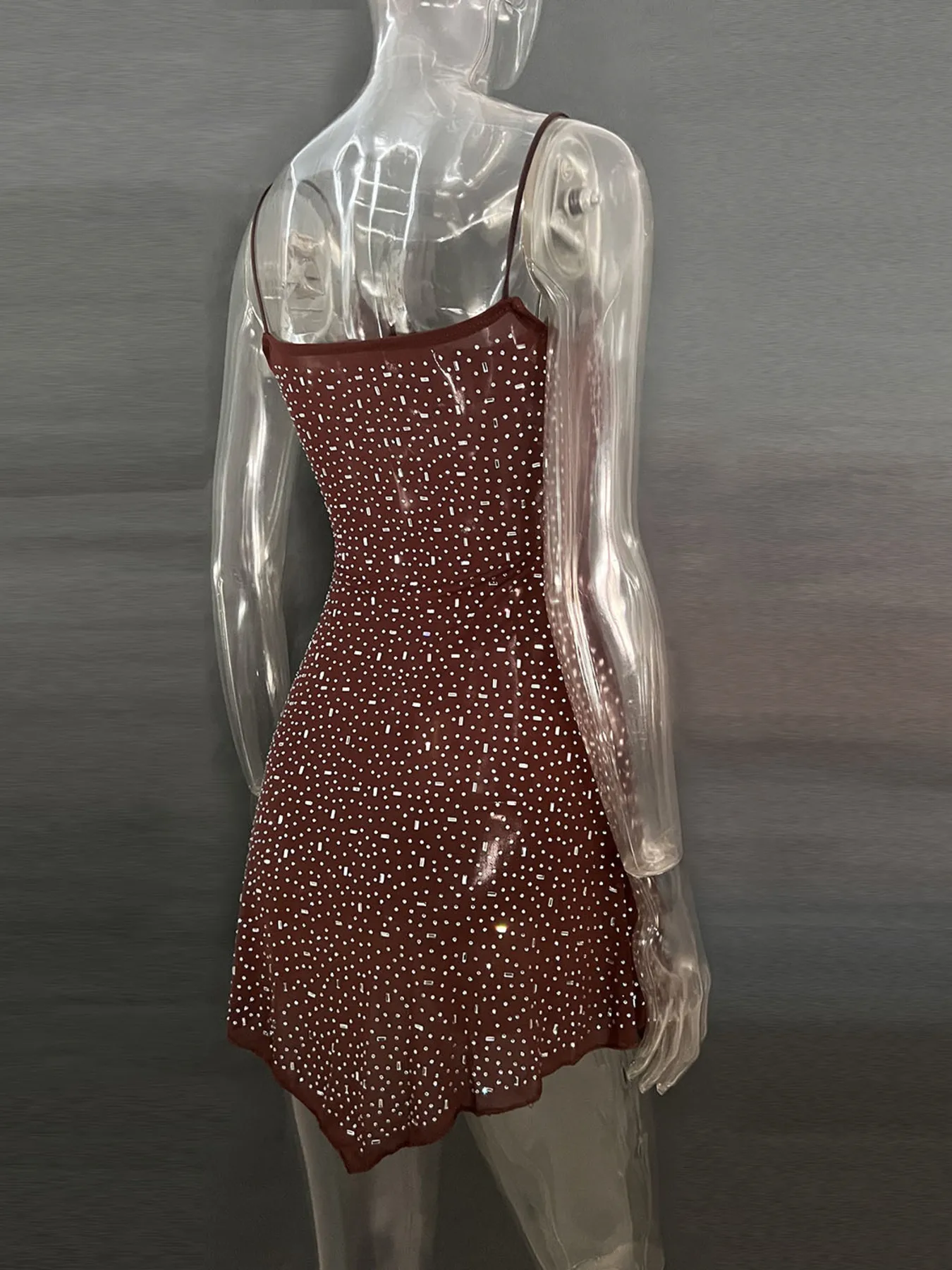 Rhinestone Decor Mini Cami Dress - Image 17