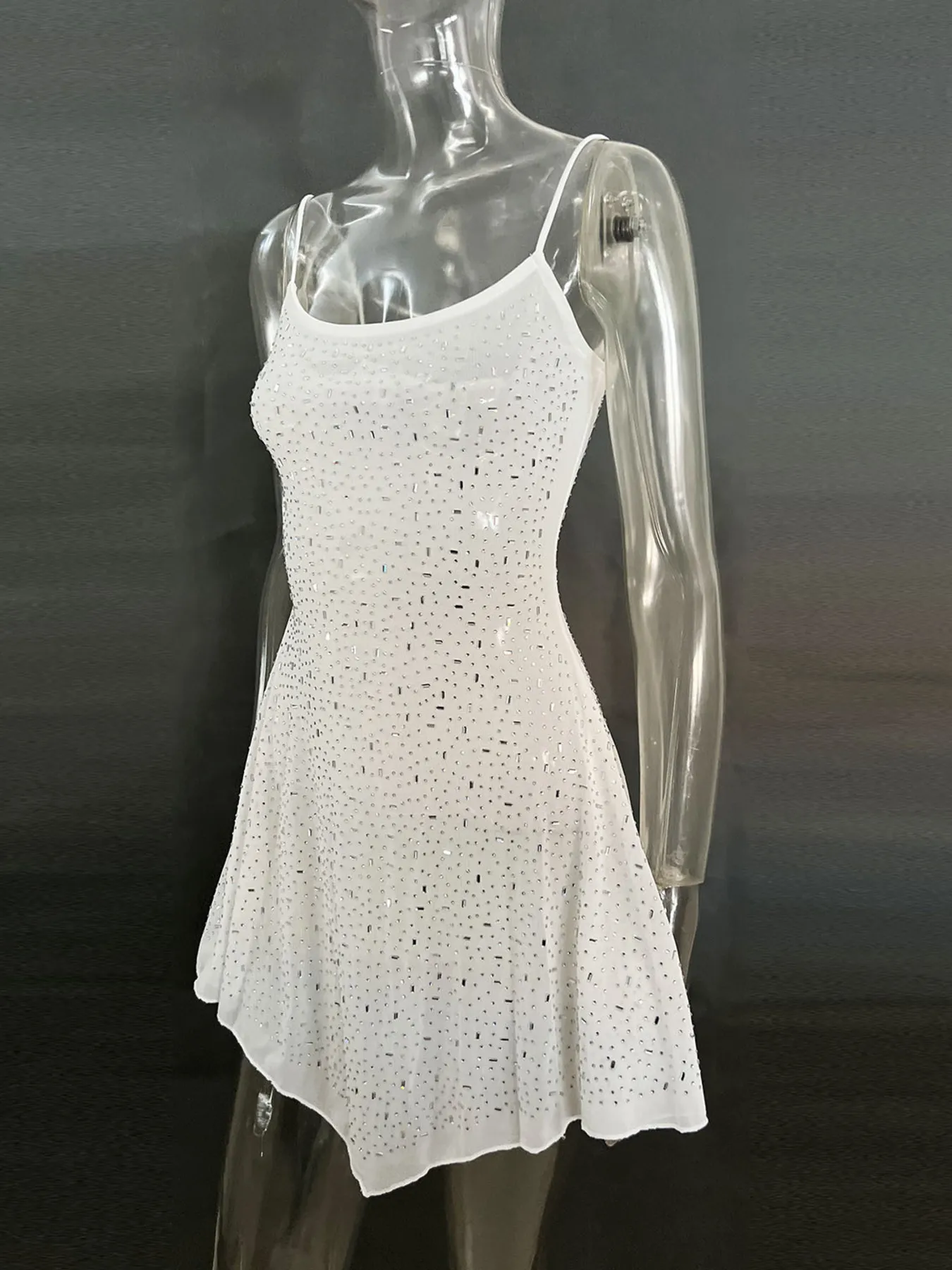 Rhinestone Decor Mini Cami Dress - Image 19