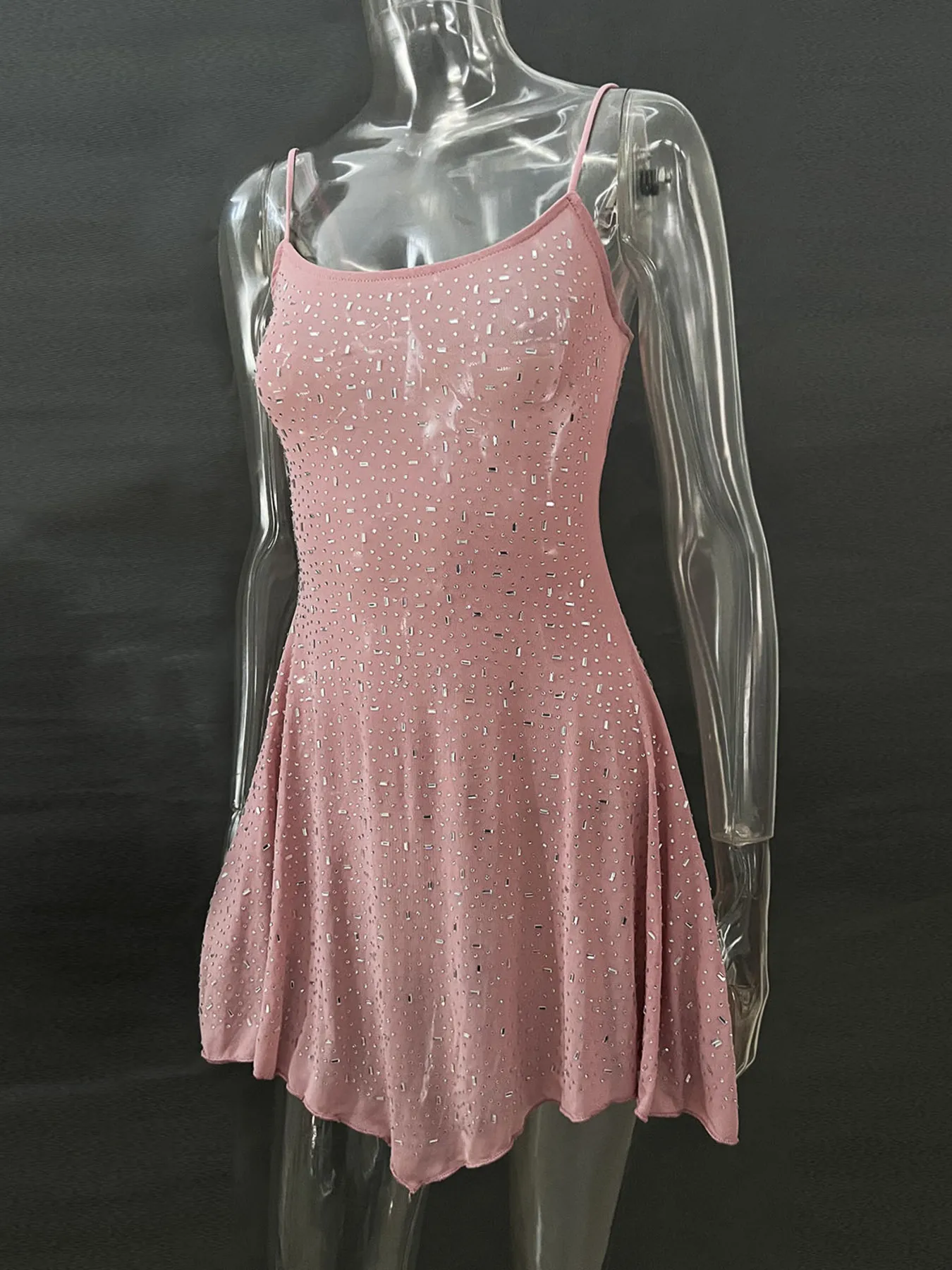 Rhinestone Decor Mini Cami Dress - Image 24