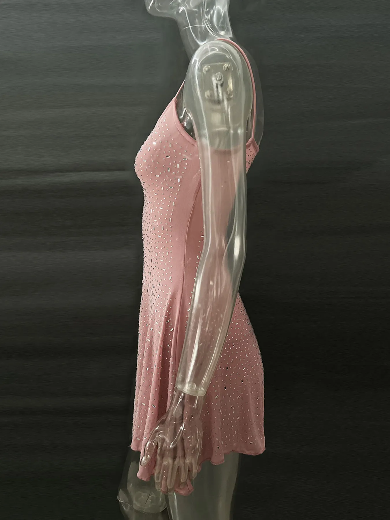Rhinestone Decor Mini Cami Dress - Image 25