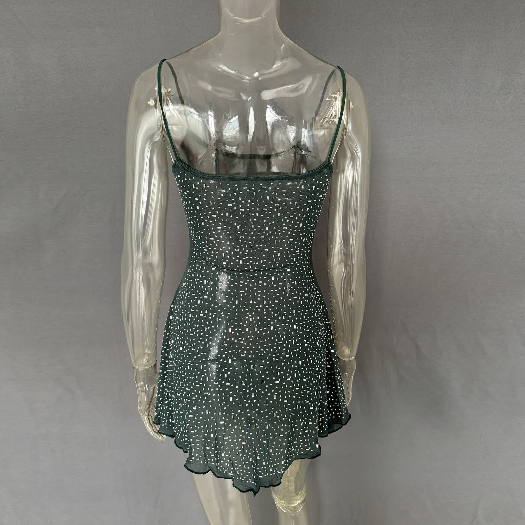 Rhinestone Decor Mini Cami Dress - Image 34
