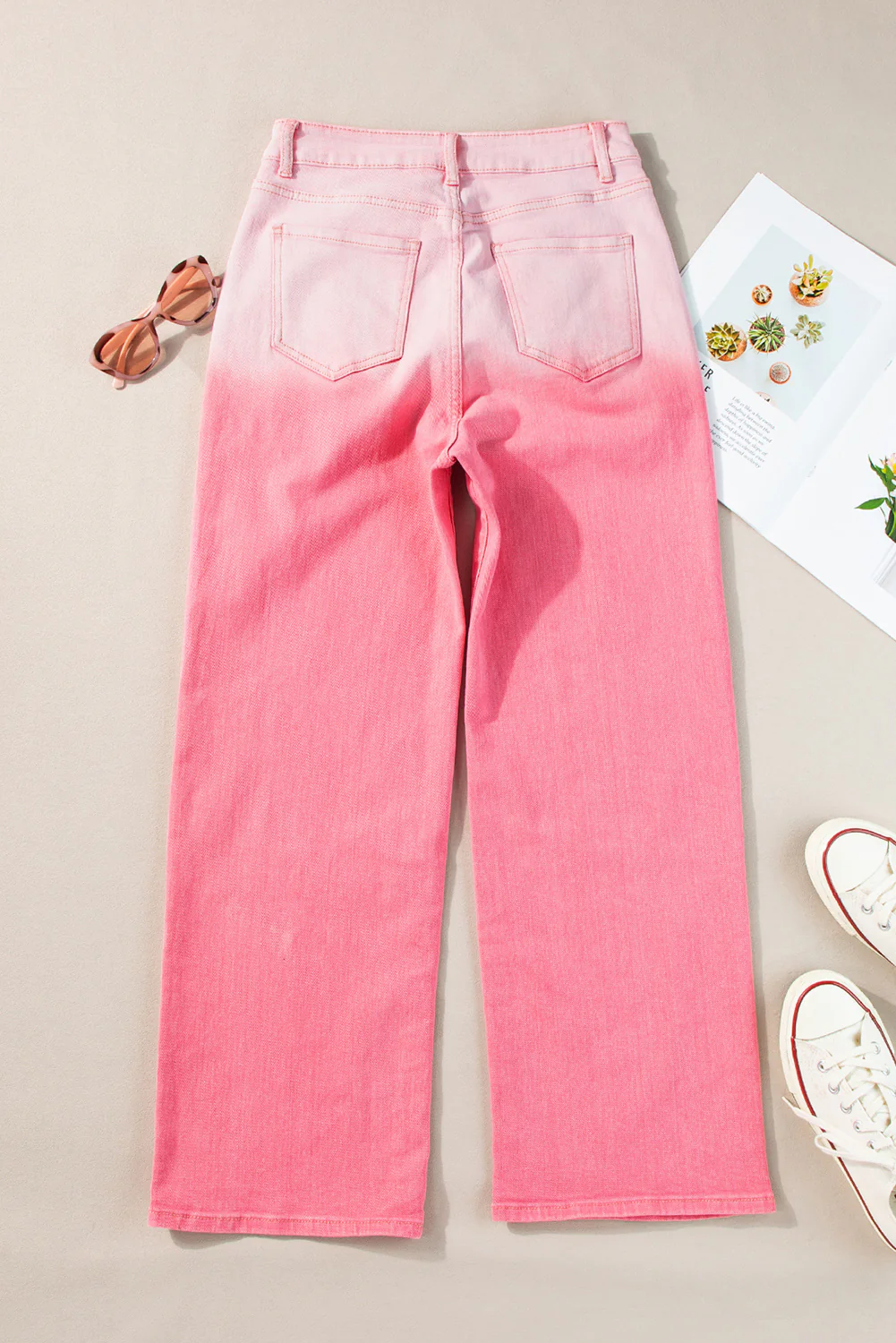 Rhinestone Gradient Straight Jeans - Image 3