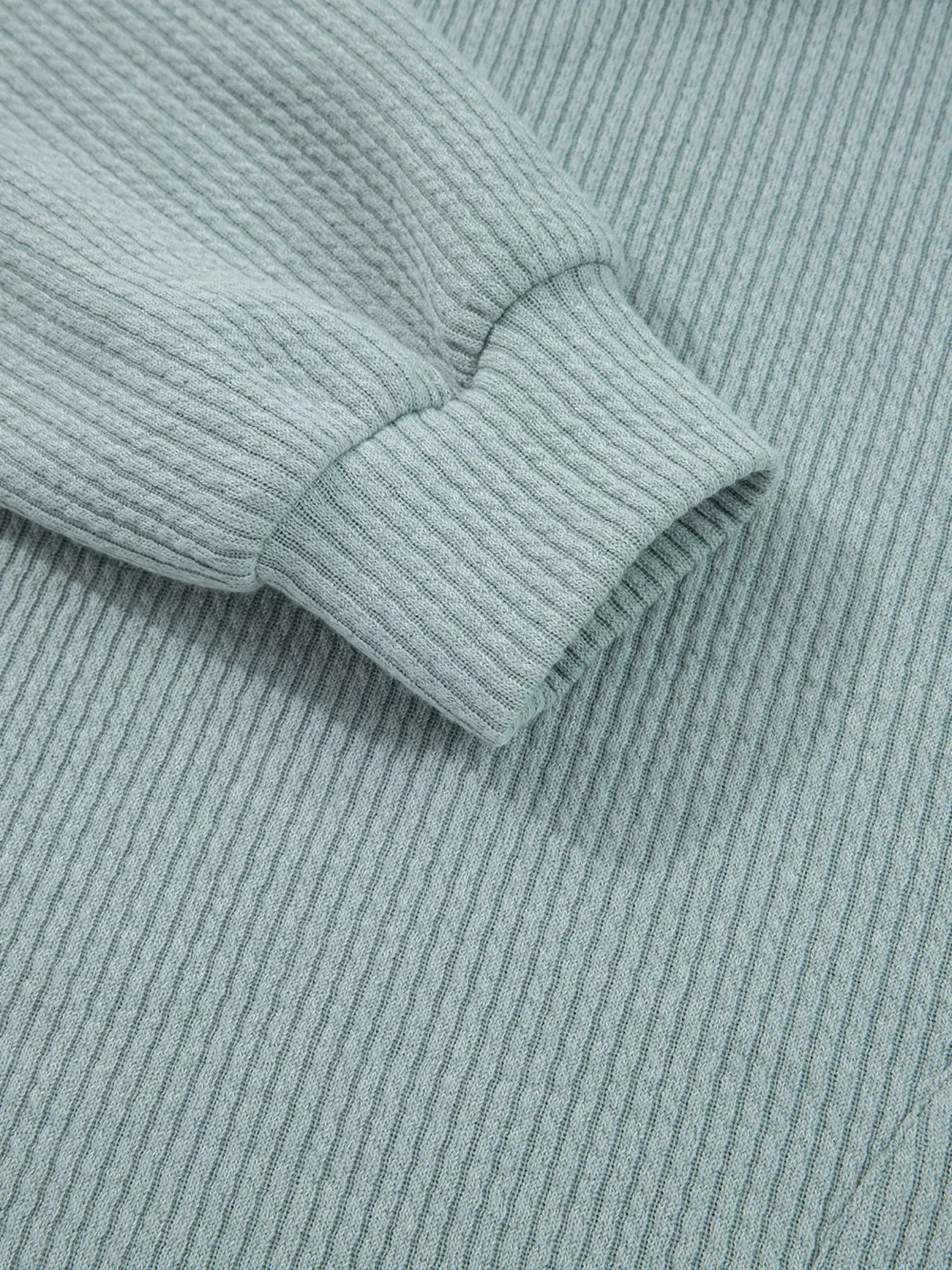 Ribbed Drop Shoulder Knit Hoodie - Image 7