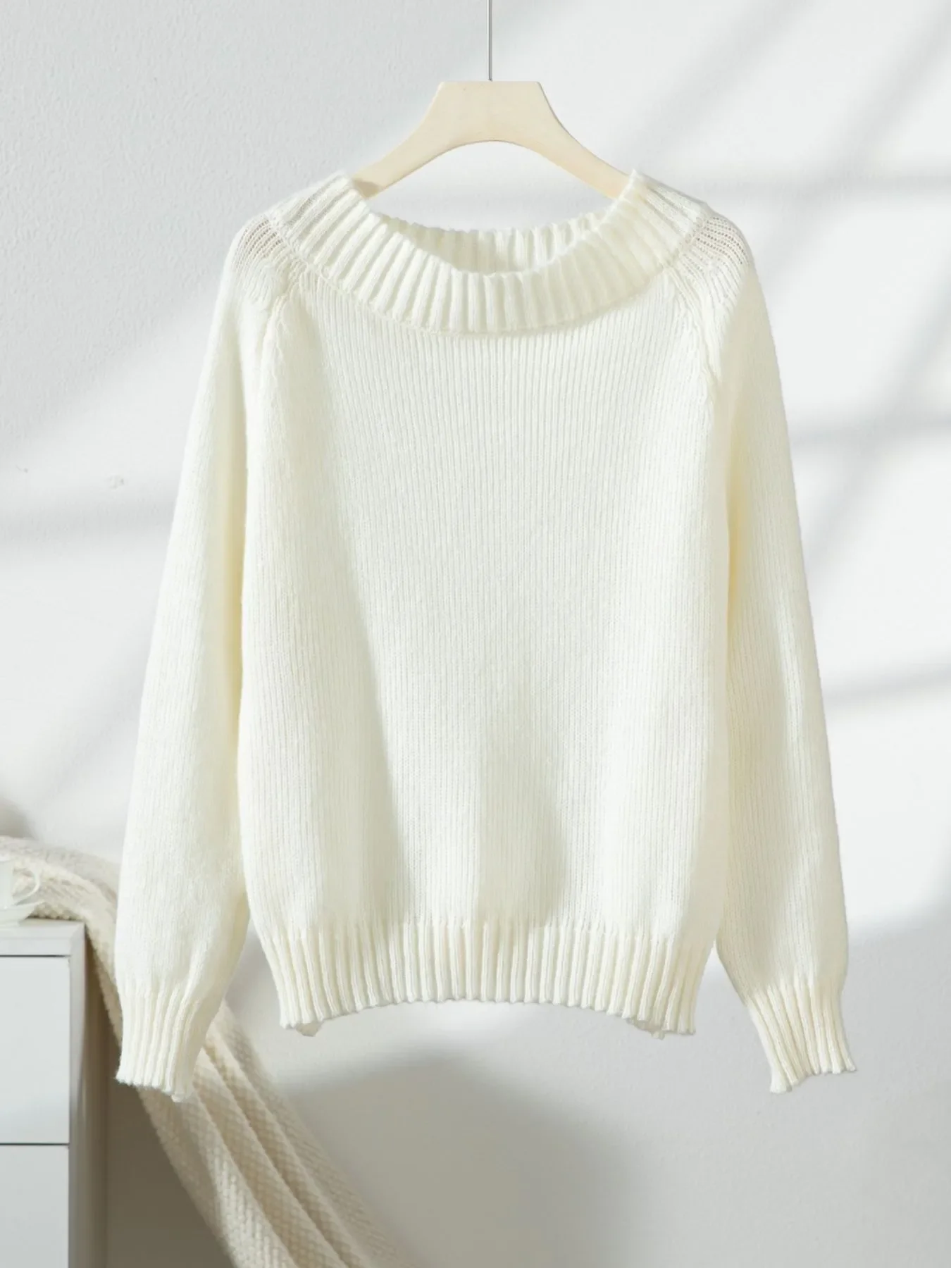 Ribbed Knit Boat Neck Sweater - Image 7