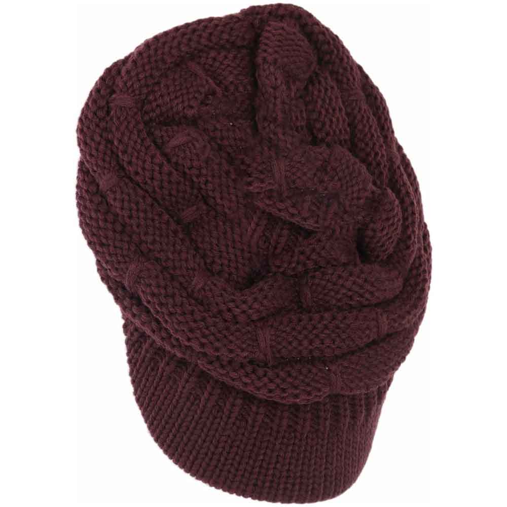 Ribbed Knit C.C Hat with Brim - Image 2