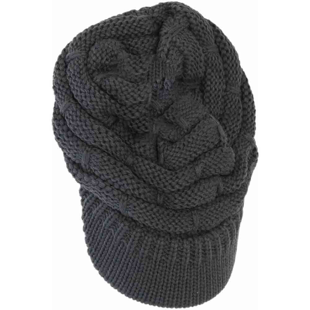 Ribbed Knit C.C Hat with Brim - Image 3