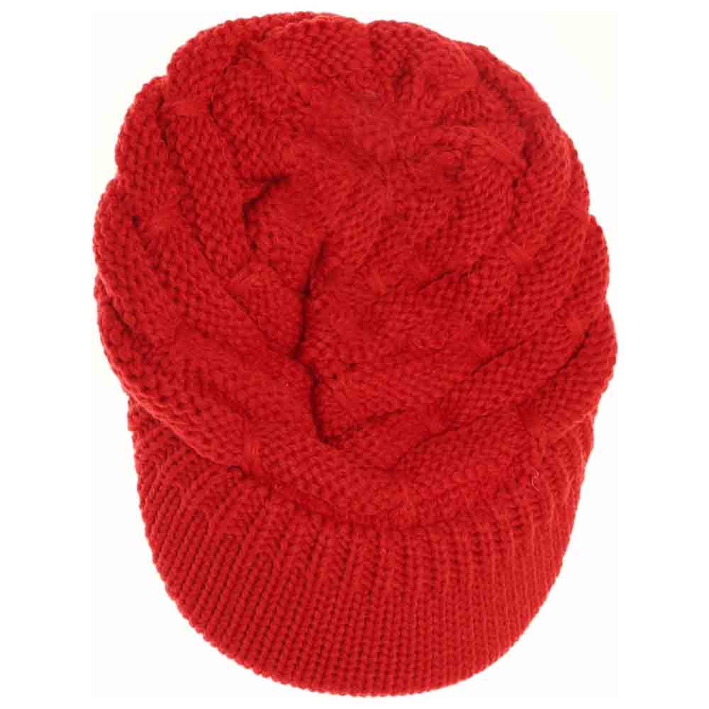 Ribbed Knit C.C Hat with Brim - Image 4