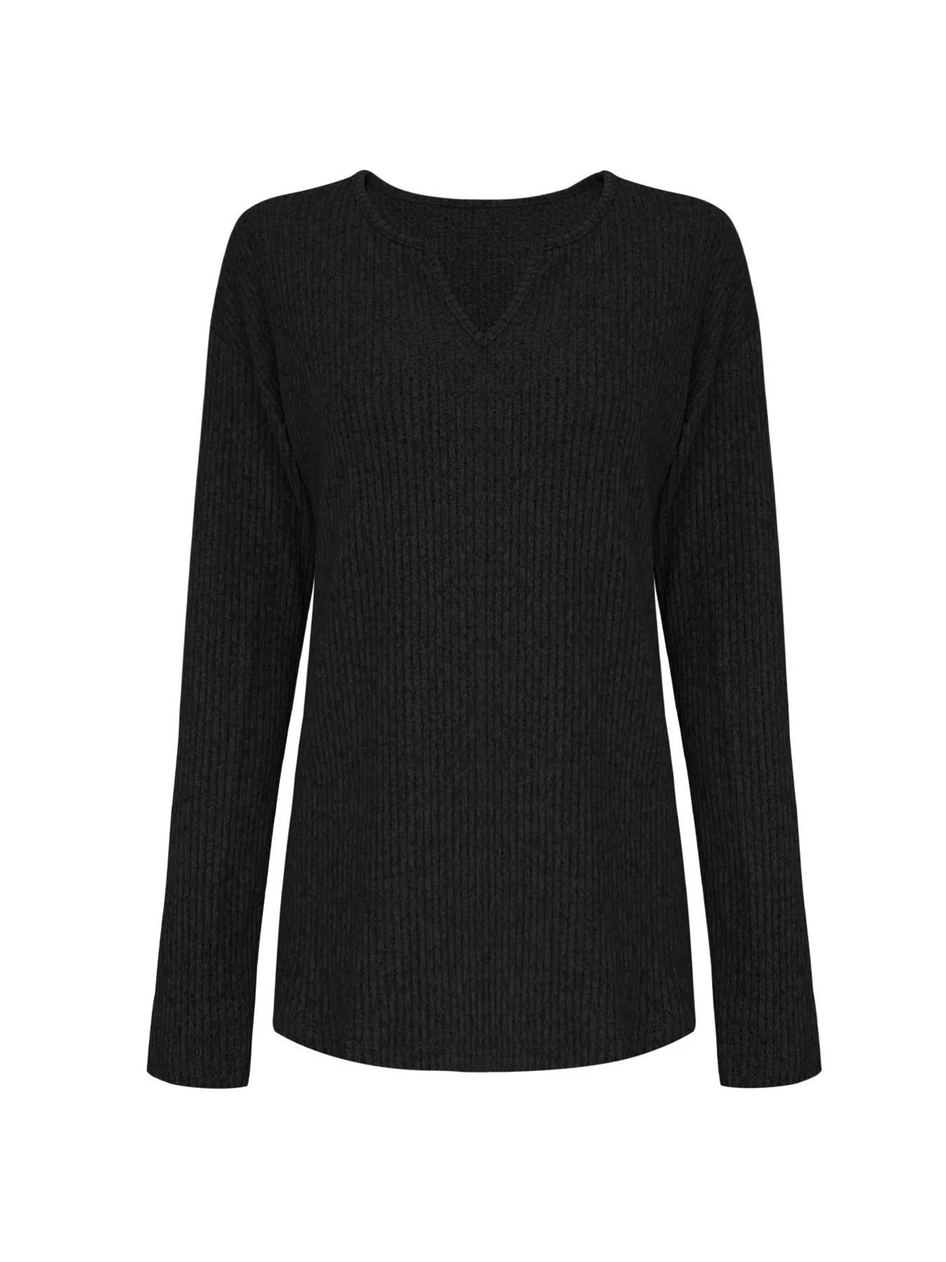 Ribbed Knit Long Sleeve Top and Pants Set - Image 11