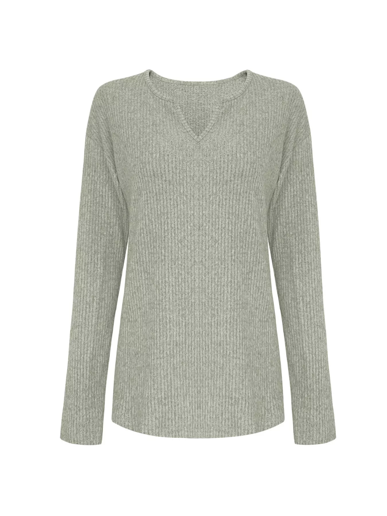 Ribbed Knit Long Sleeve Top and Pants Set - Image 17