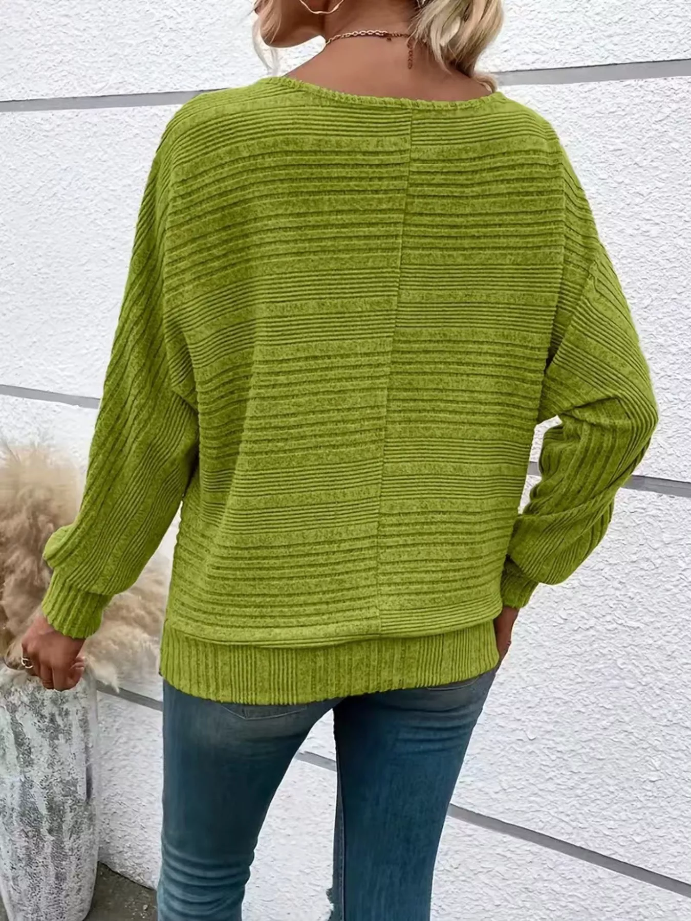 Ribbed Knit Quarter Zip Sweatshirt - Image 3