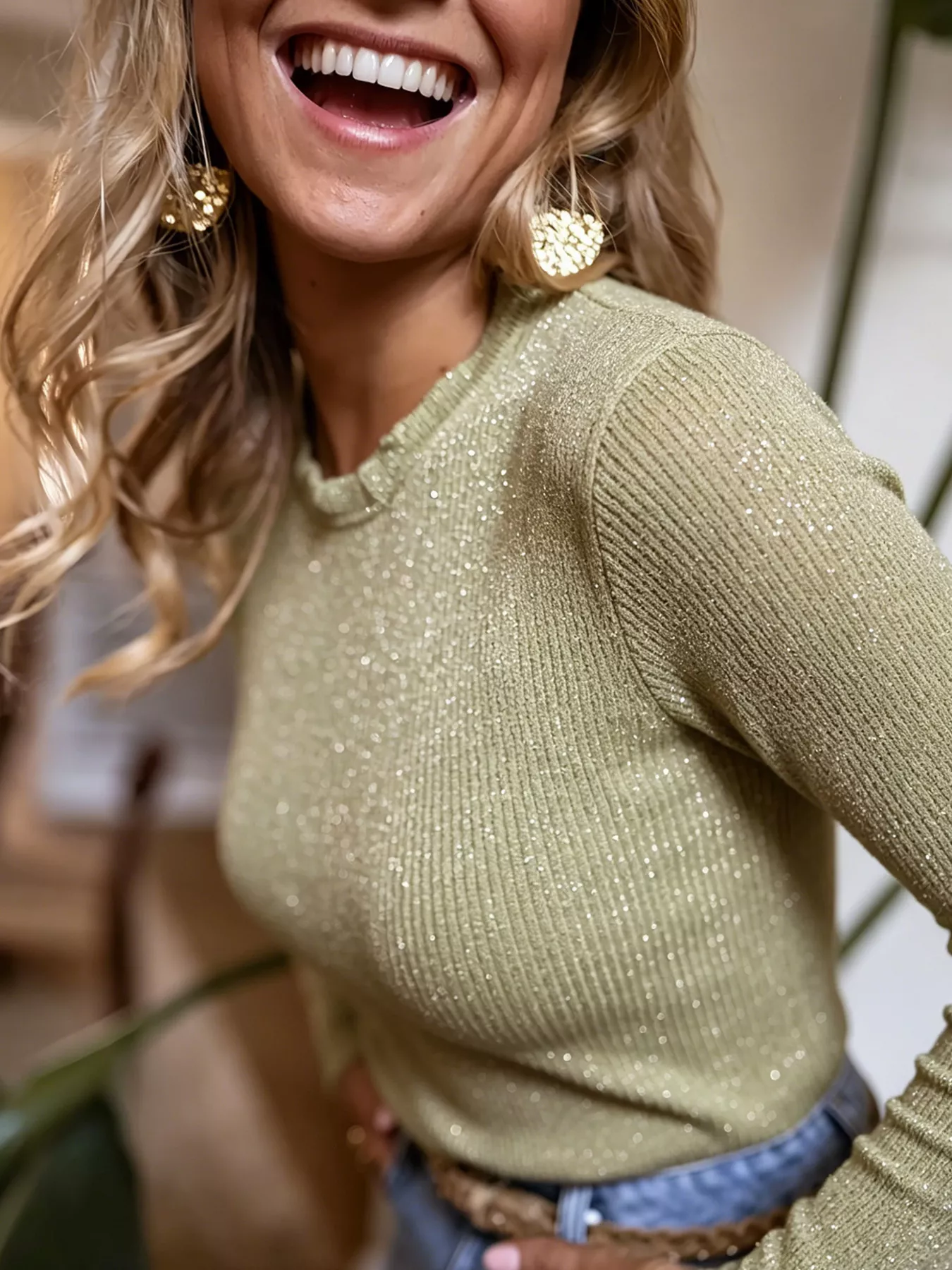 Ribbed Long Sleeve Knit Top - Image 10
