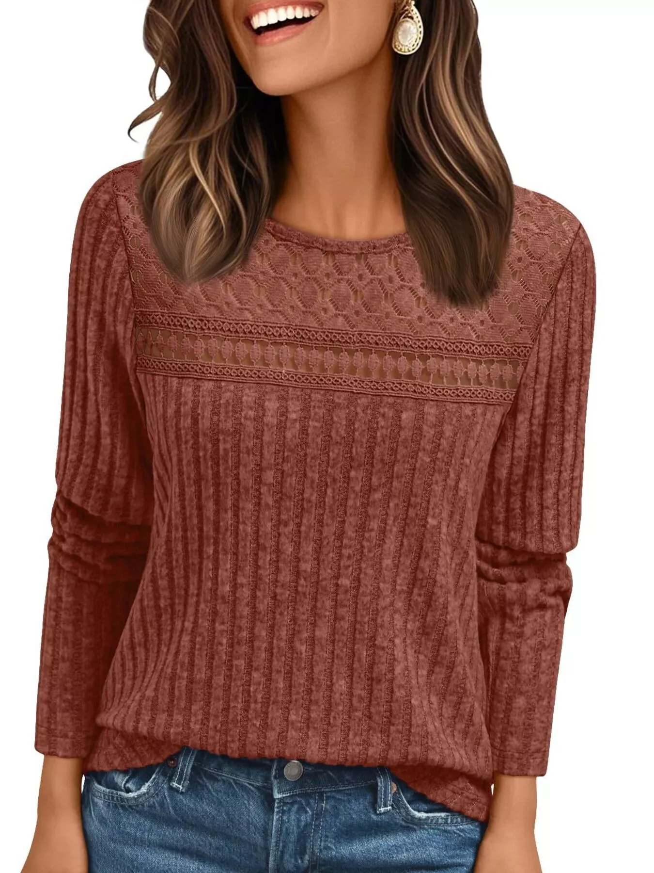 Ribbed Long Sleeve T-Shirt - Image 10