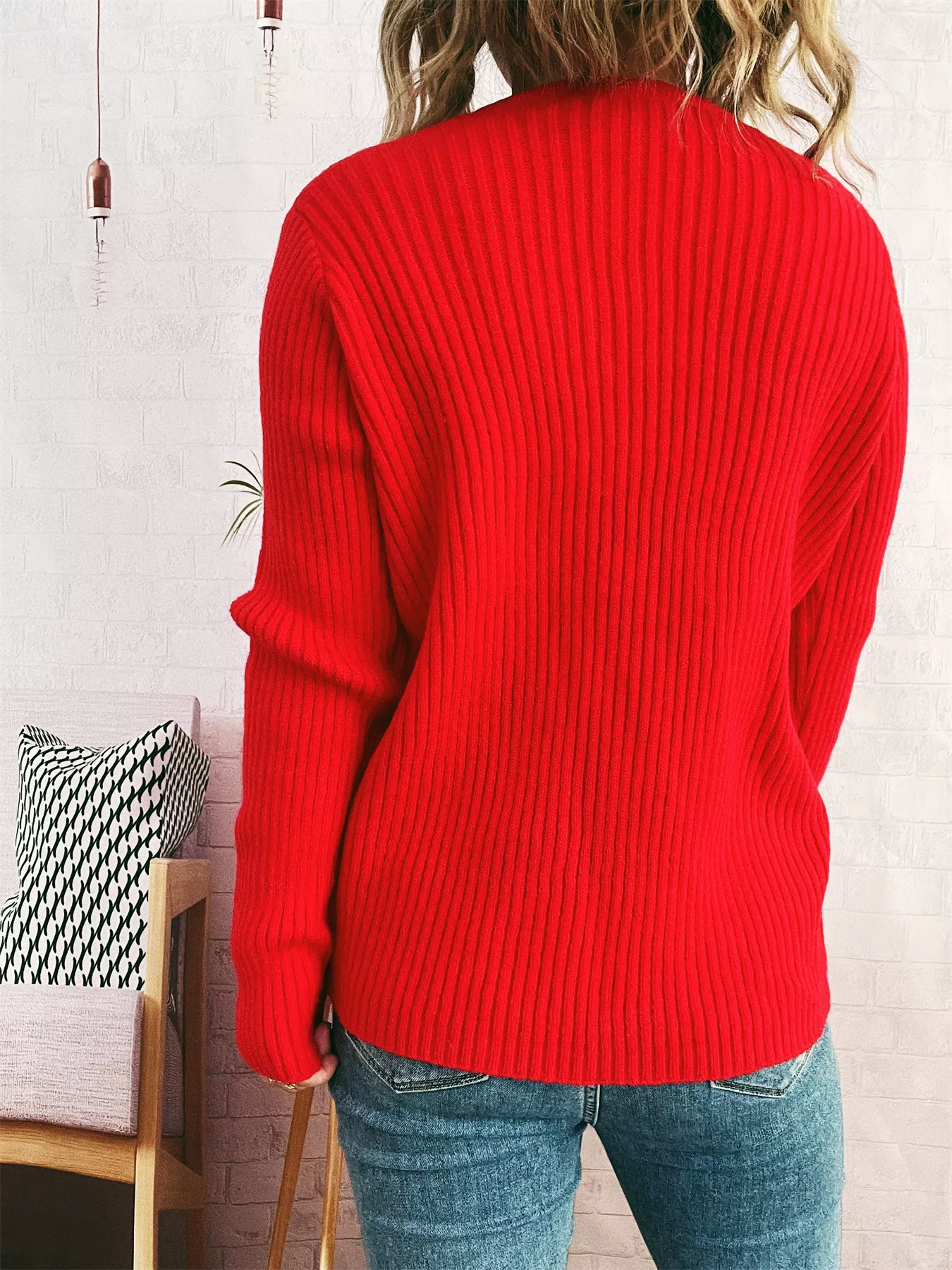 Ribbed Tie Front Long Sleeve Cardigan - Image 12