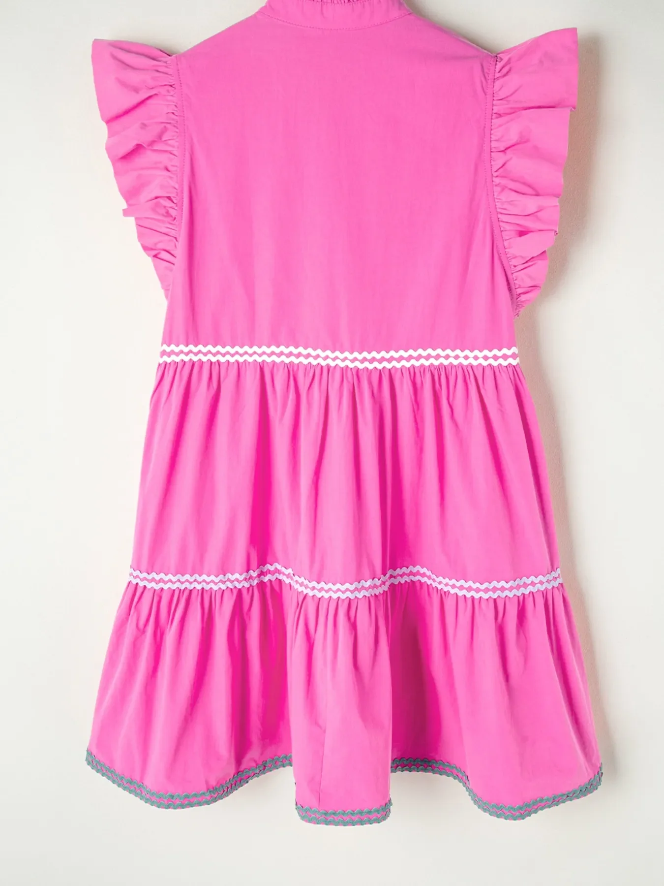 Ric Rac Colorblock Flutter Sleeve Tiered Dress - Image 7