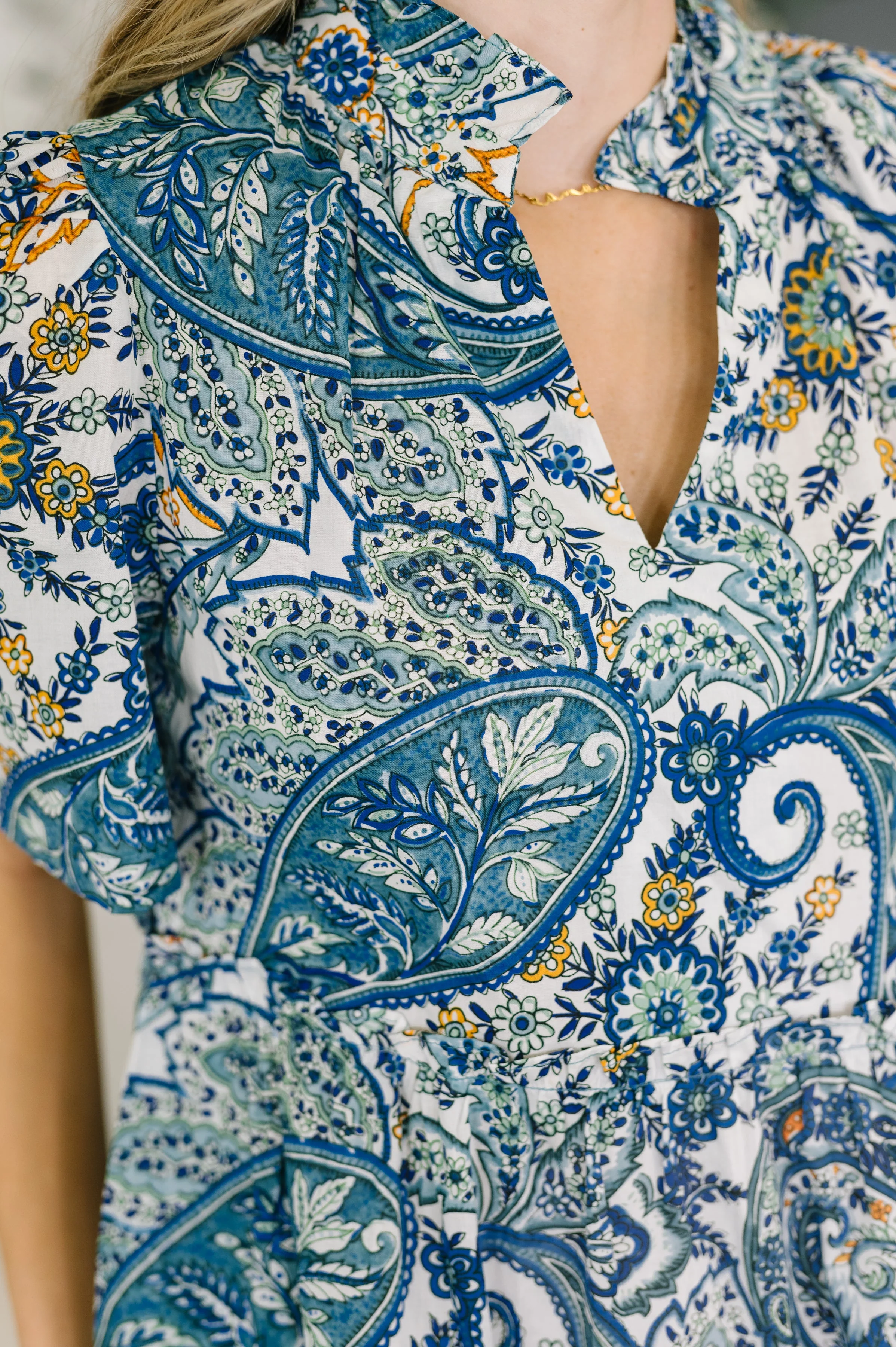 Right Here, Waving Boho V-Neck Dress - Image 2