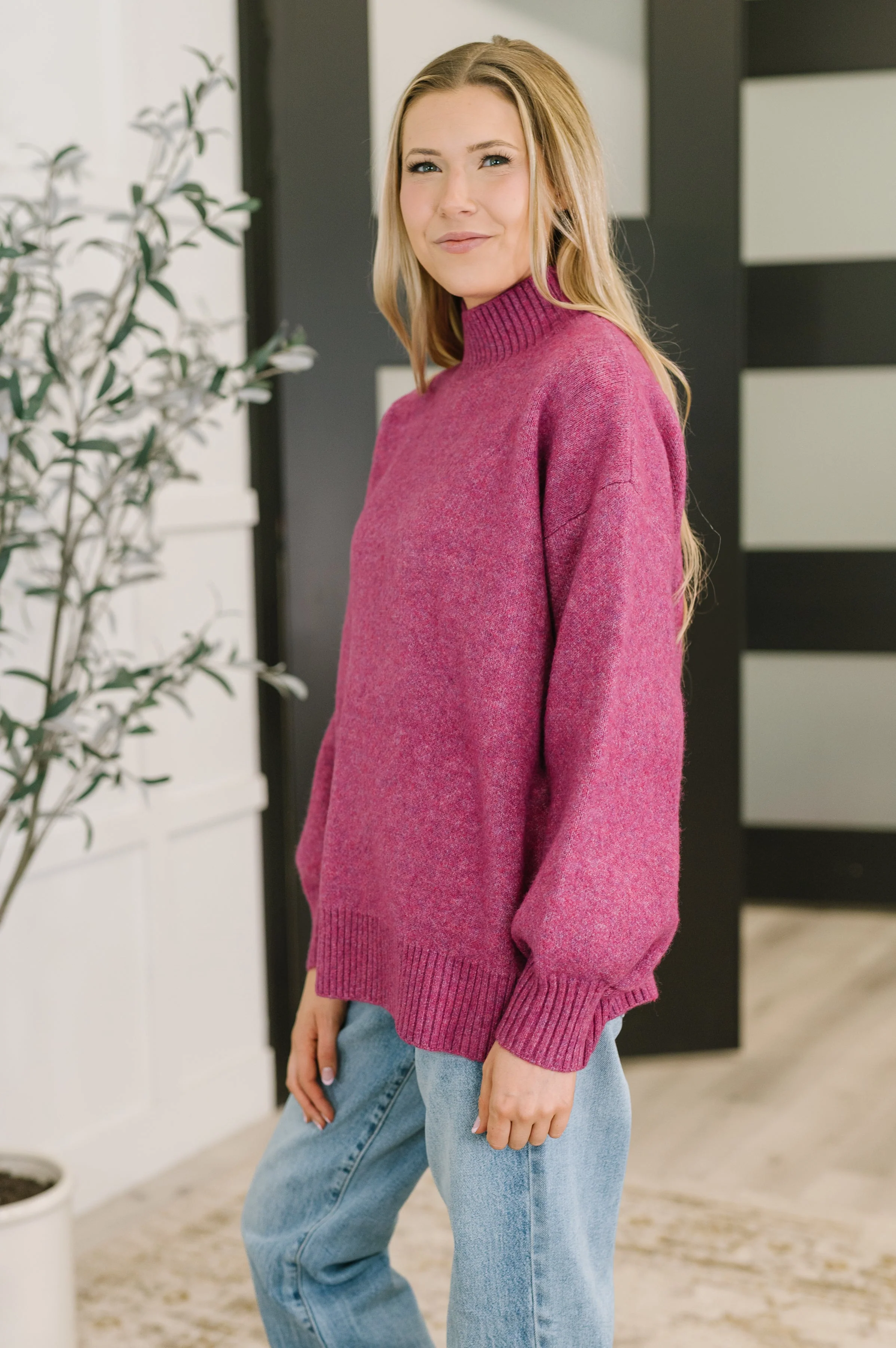 Right to the Core High Neck Pullover in Light Plum - Image 4