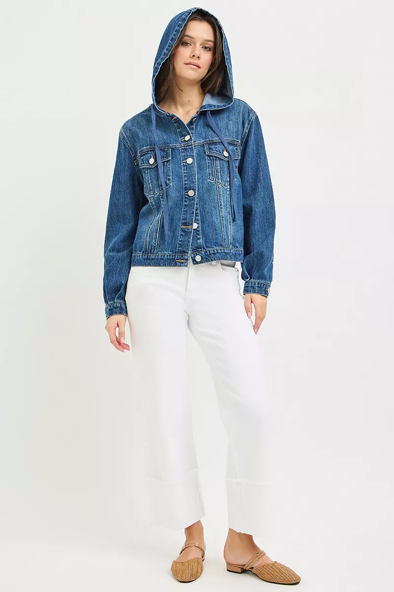 RISEN Basic Denim Jacket with Hoodie - Image 6