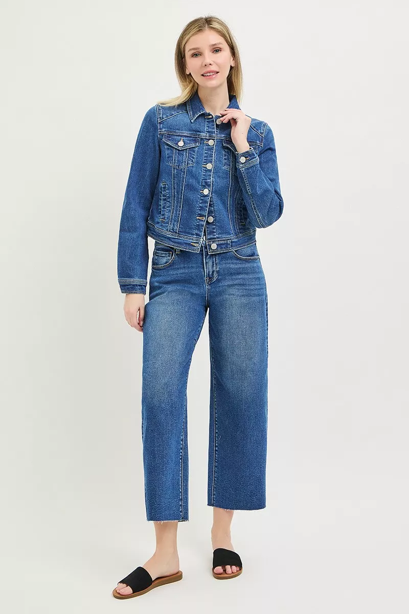 RISEN Basic Fitted Button Down Denim Jacket - Image 6