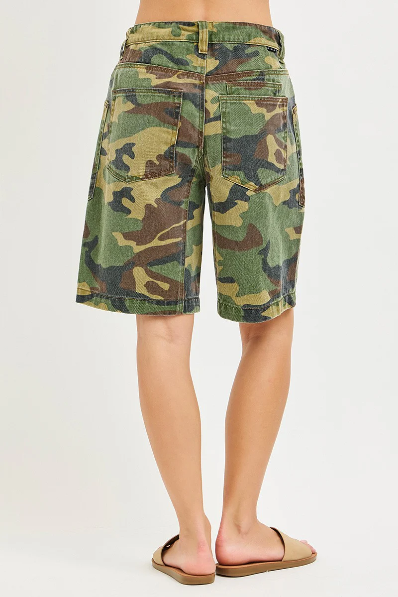 RISEN Camo Print Slouchy Jorts with Eyelet Drawstring - Image 5