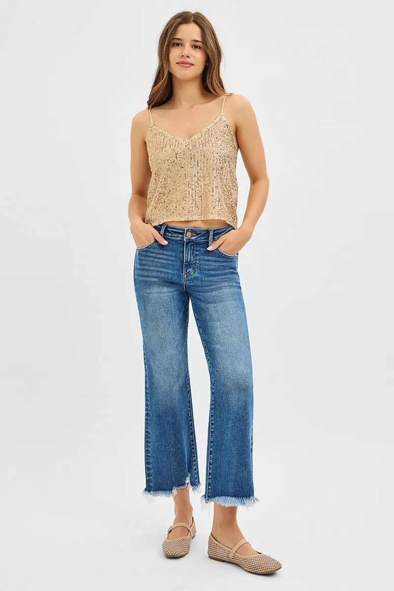 RISEN Full Size Mid Rise Crop Straight Jeans Plus Size - Image 6