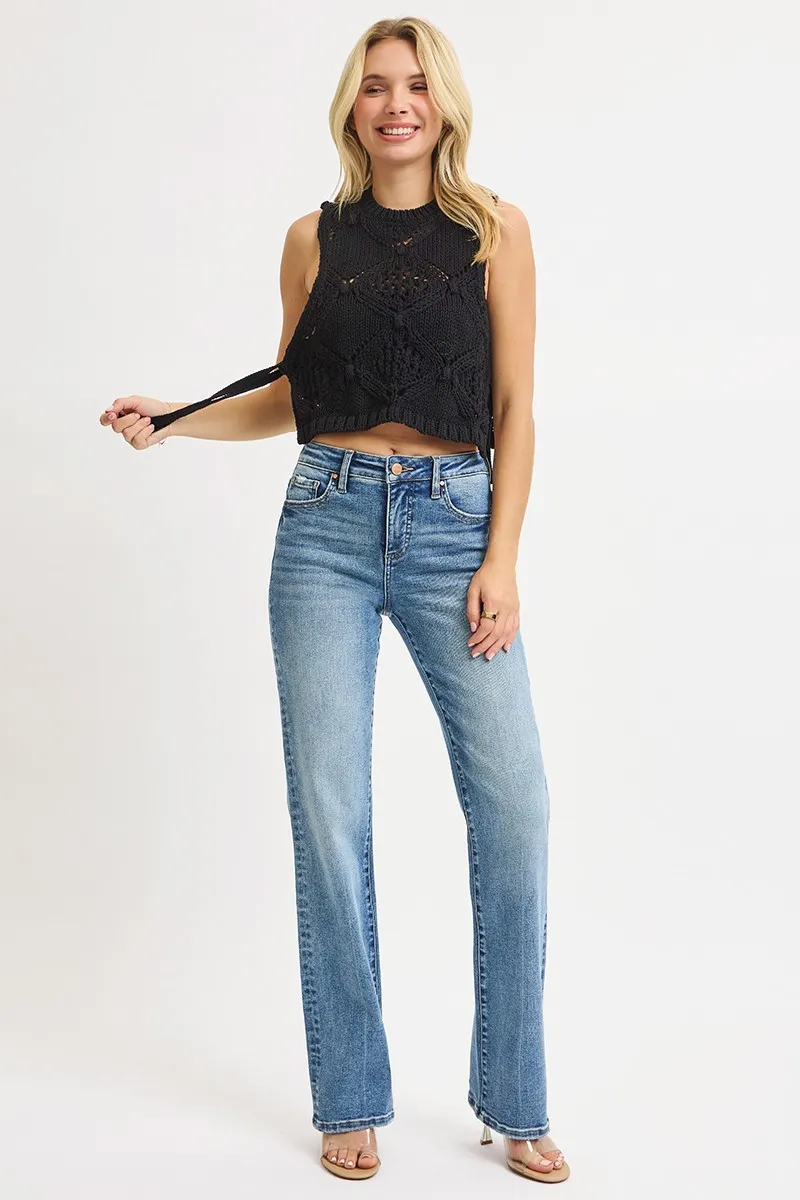 RISEN Full Size Tummy Control High Rise Straight Jeans Plus Size - Image 6