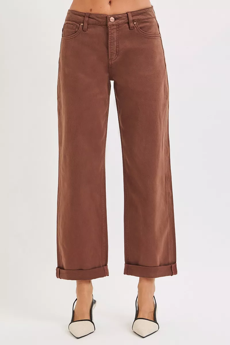 RISEN Full Size Tummy Control Mid Rise Ankle Barrel Baggy Plus Size - Image 3