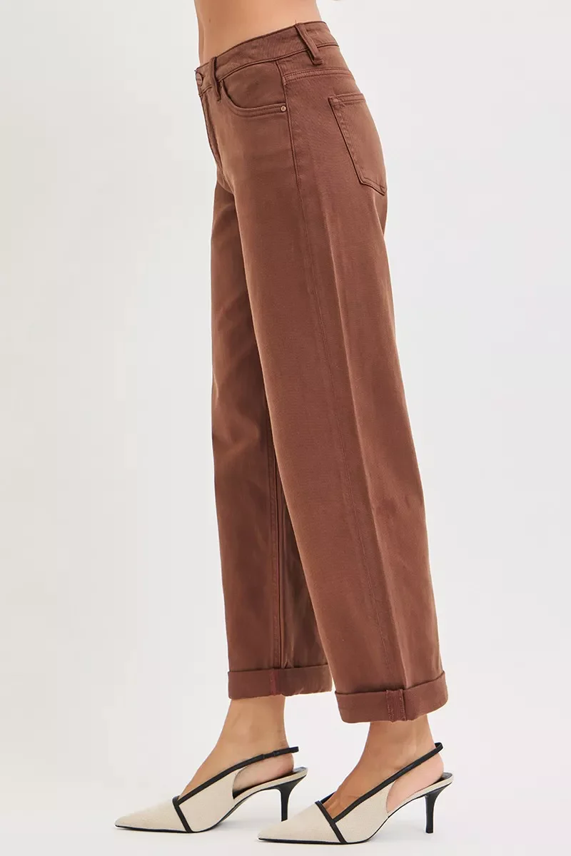 RISEN Full Size Tummy Control Mid Rise Ankle Barrel Baggy Plus Size - Image 4
