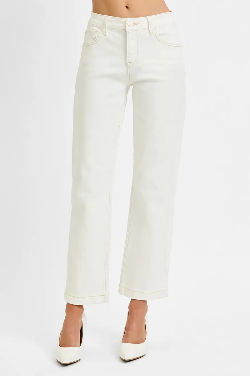 RISEN Full Size Tummy Control Mid Rise Ankle Straight Jeans Plus Size - Image 2