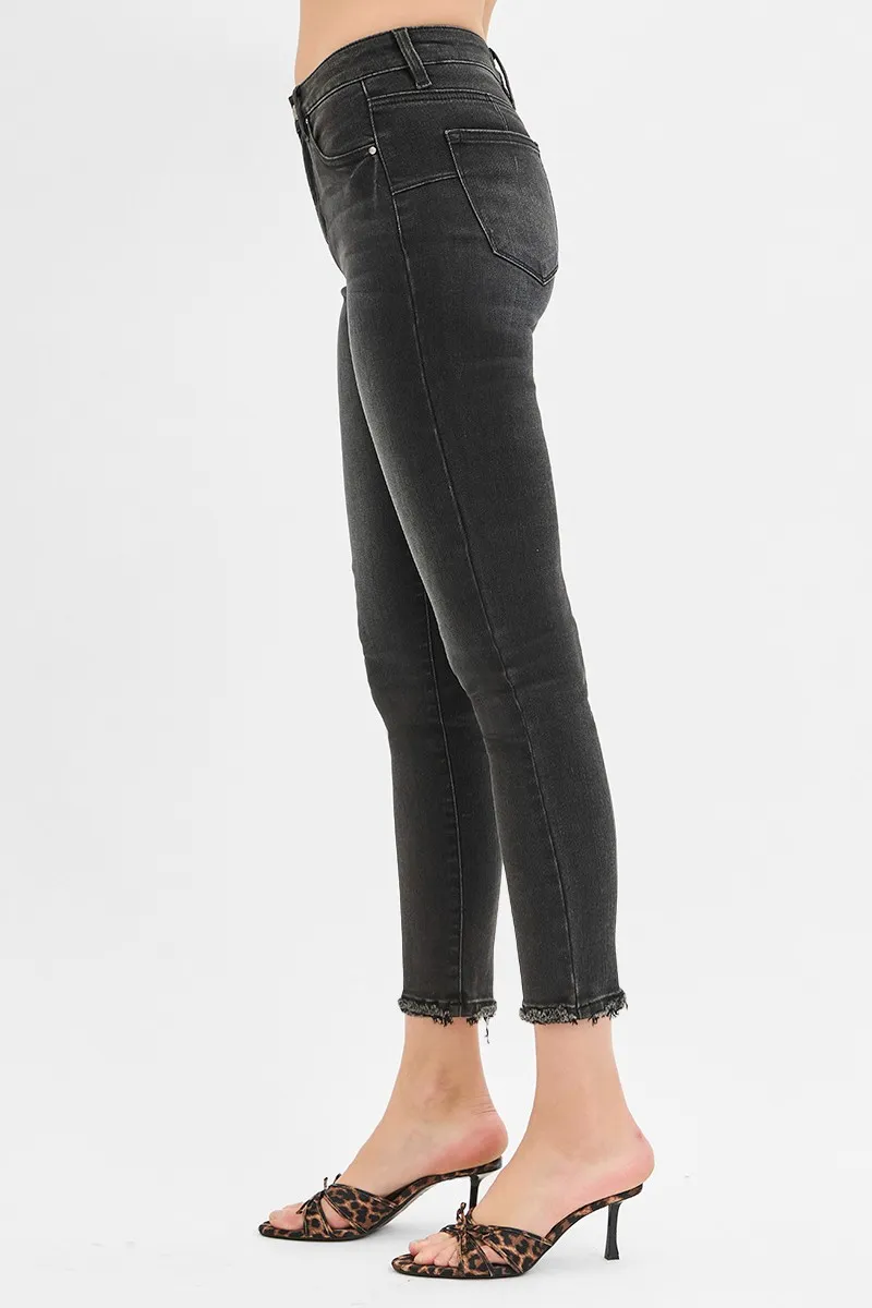 RISEN Full Size Tummy Control Mid Rise Crop Skinny Jeans Plus Size - Image 4