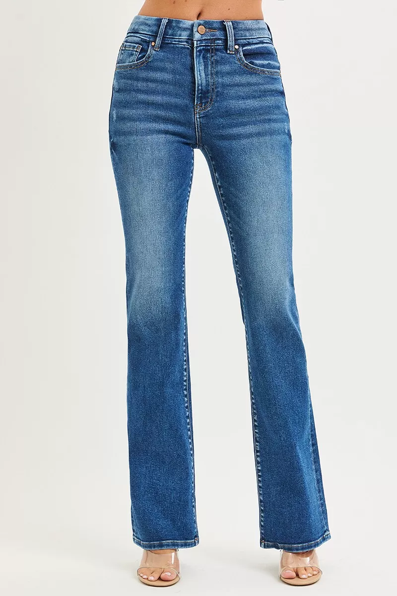 RISEN High Rise Bootcut Jeans With Distressed Details - Image 2