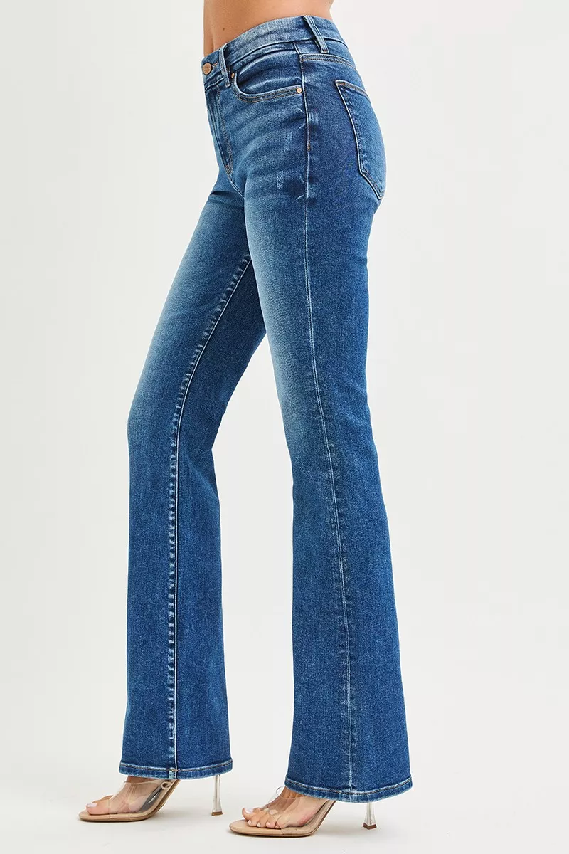 RISEN High Rise Bootcut Jeans With Distressed Details - Image 4