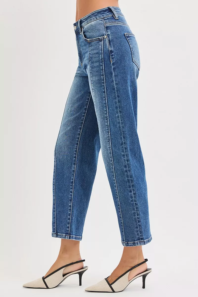 RISEN High Rise Crop Straight Jeans - Image 4