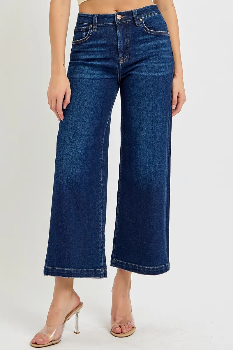 RISEN High Rise Crop Wide Jeans - Image 3