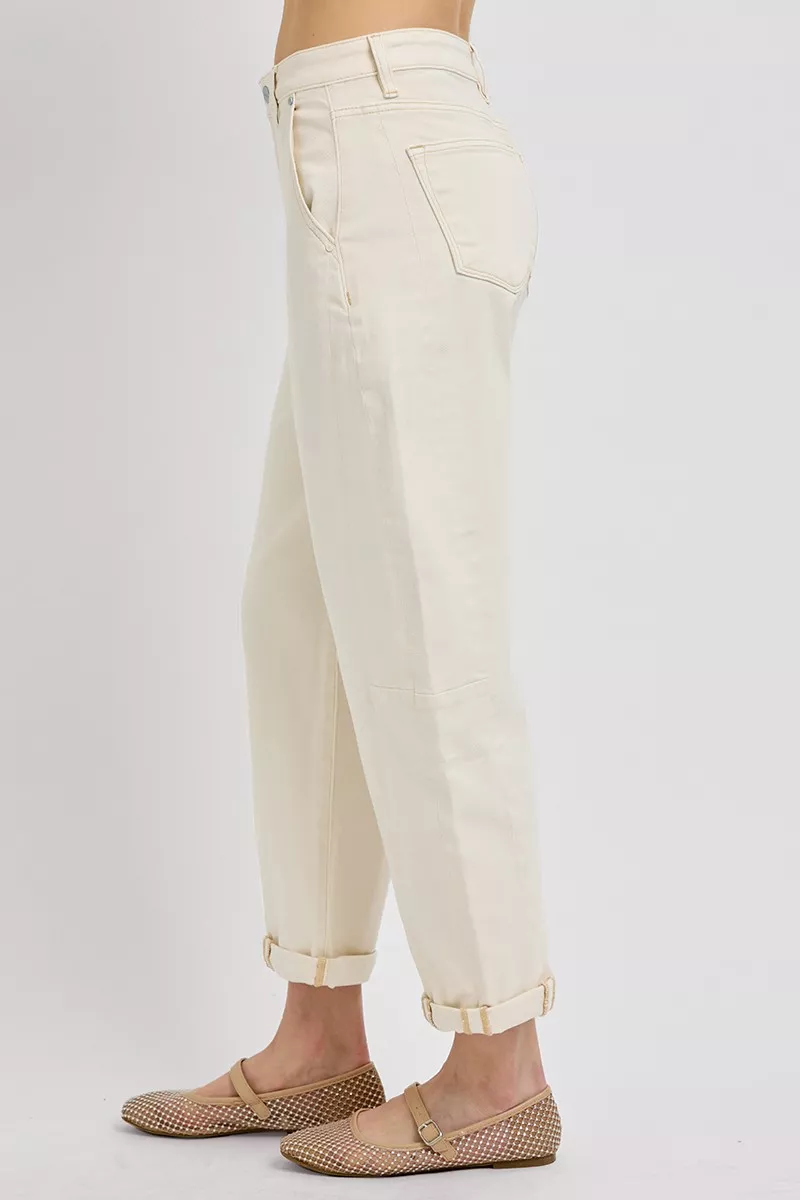 RISEN High Rise Relaxed Barrel Cuffed Jeans - Image 4