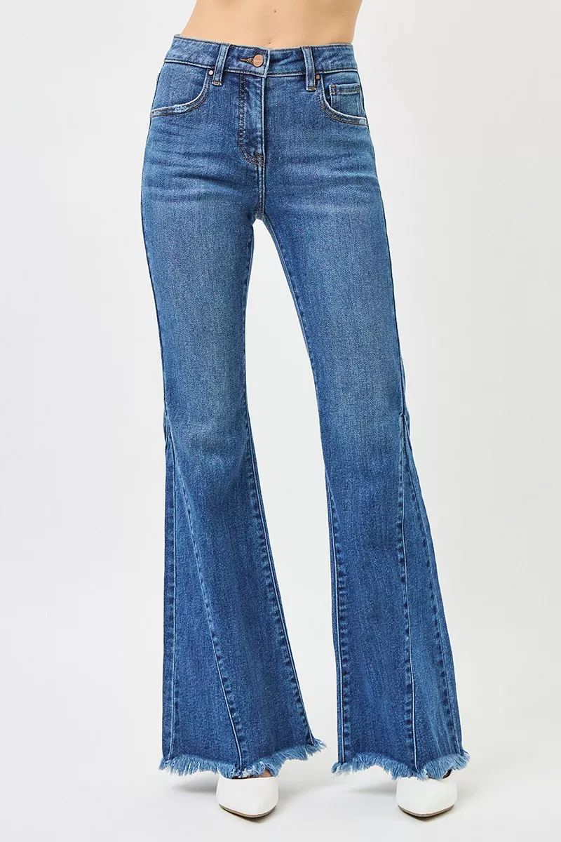 RISEN Mid Rise Flare Side Seam Detailing Jeans - Image 2