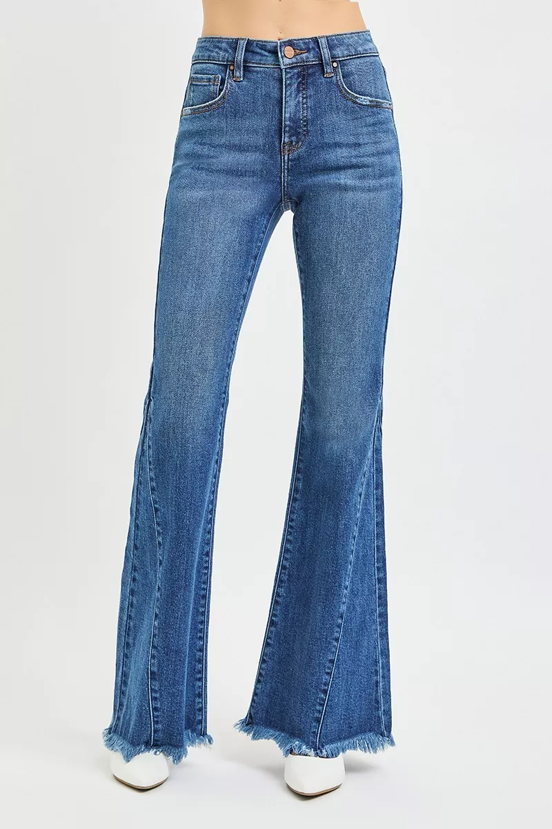 RISEN Mid Rise Flare Side Seam Detailing Jeans - Image 3