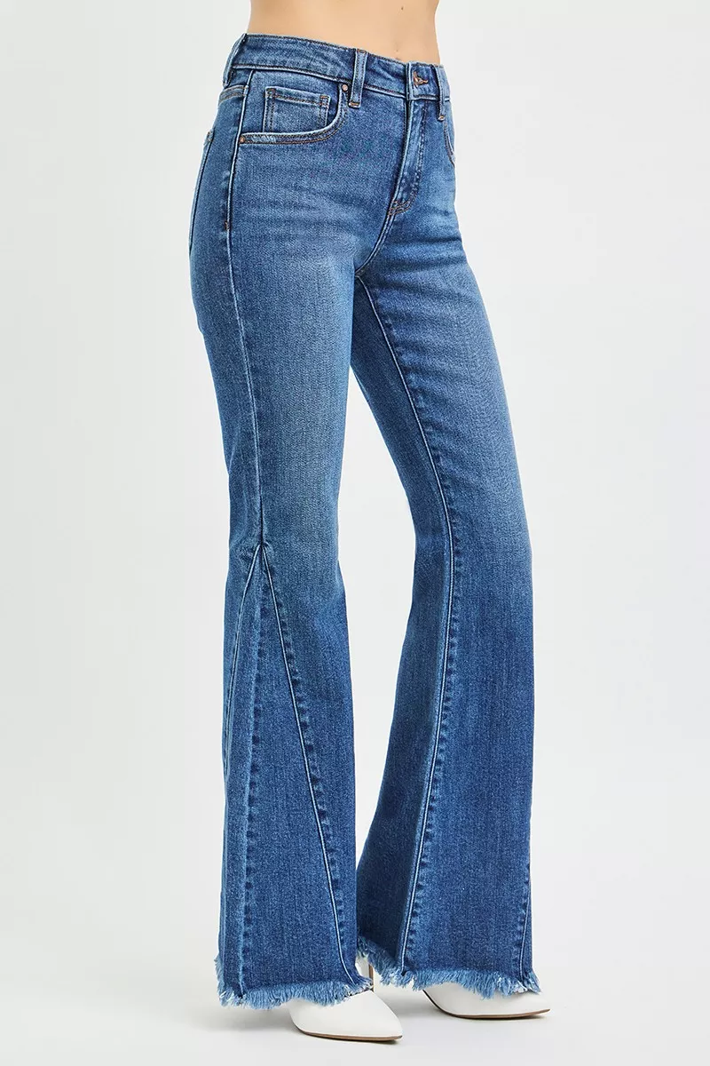 RISEN Mid Rise Flare Side Seam Detailing Jeans - Image 4