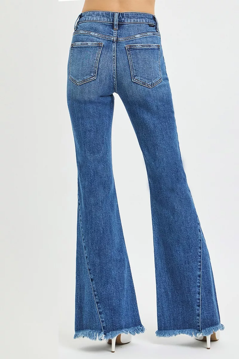 RISEN Mid Rise Flare Side Seam Detailing Jeans - Image 5