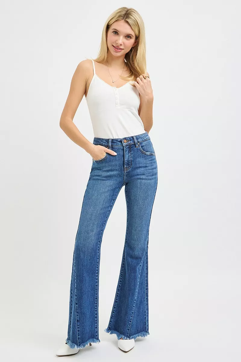 RISEN Mid Rise Flare Side Seam Detailing Jeans - Image 6