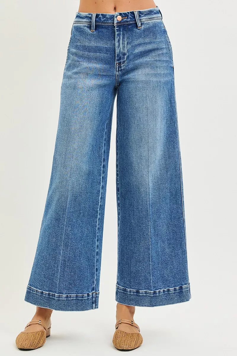 RISEN Slouchy Ankle Wide Jeans - Image 3