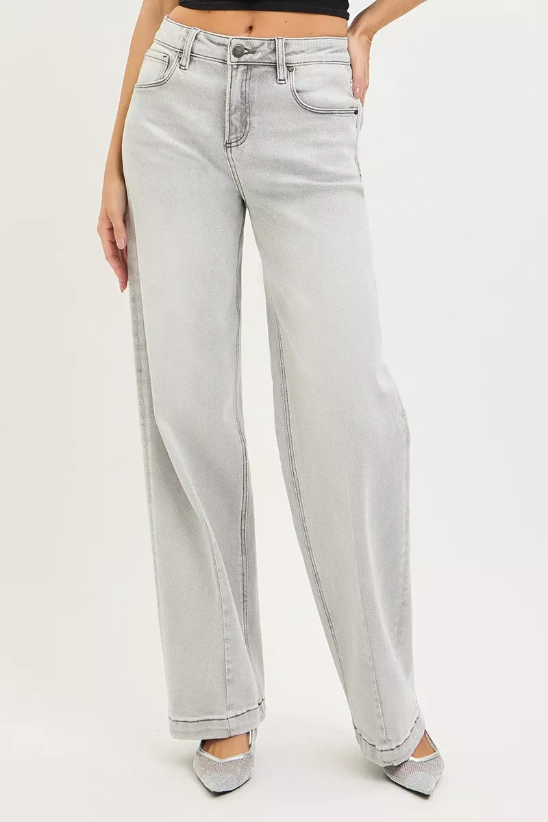 RISEN Slouchy Baggy Jeans with Contrast Stitching - Image 3