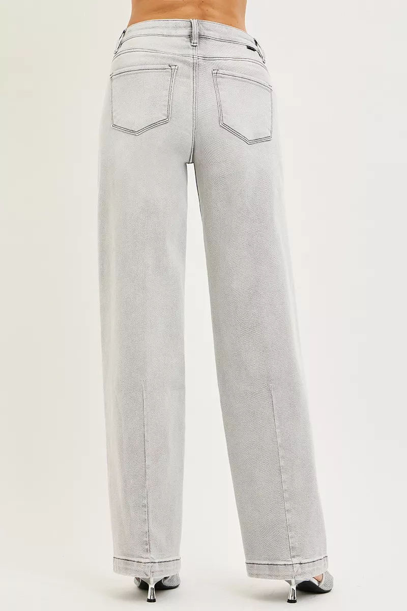 RISEN Slouchy Baggy Jeans with Contrast Stitching - Image 5