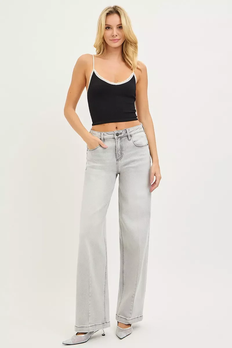 RISEN Slouchy Baggy Jeans with Contrast Stitching - Image 6