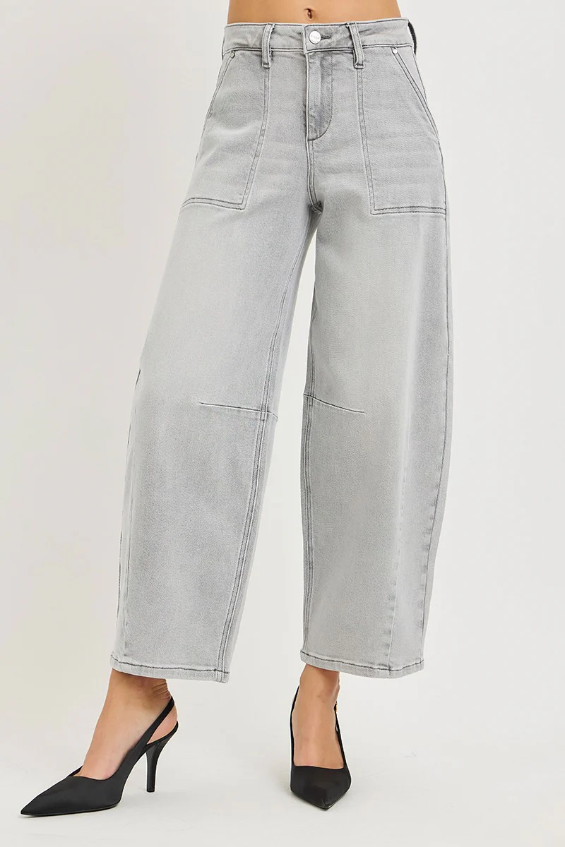RISEN Slouchy Cropped Barrel Jeans - Image 2