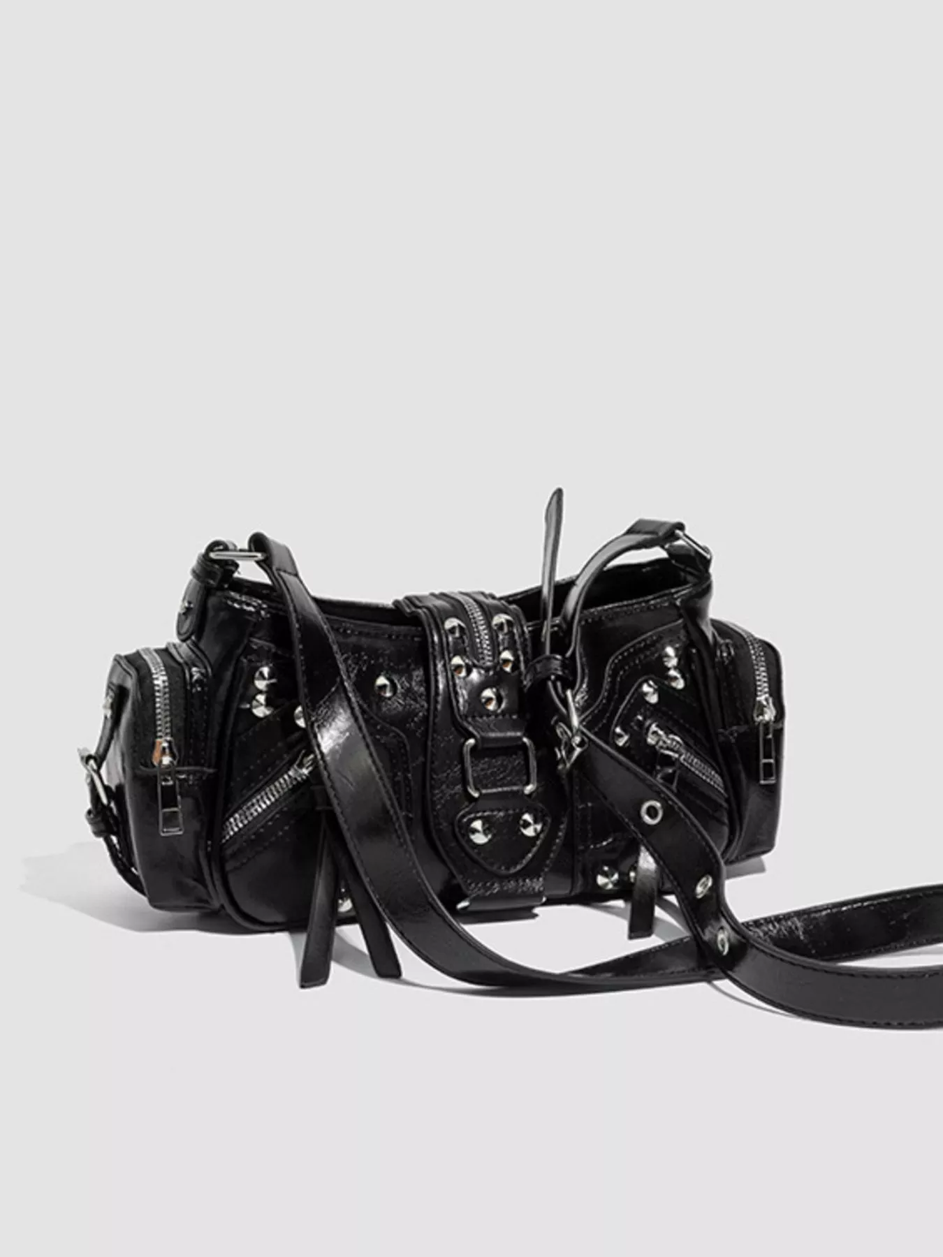 Rivet Embellished Shoulder Bag - Image 7