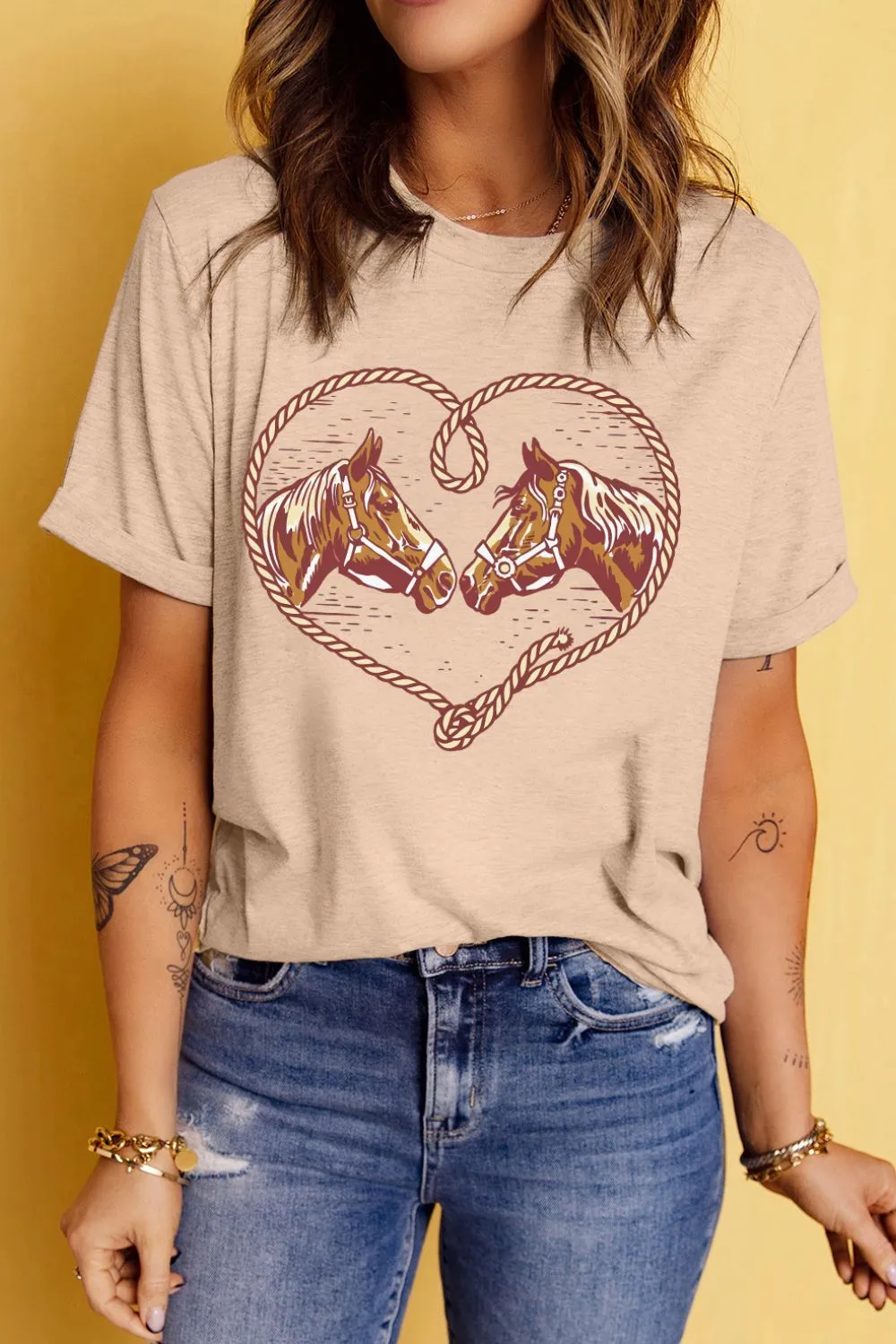 Rodeo Horse Graphic Western Cowgirl T Shirt - Image 2
