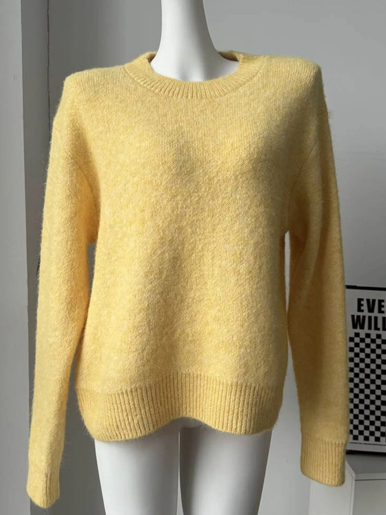 Round Neck Dropped Shoulder Sweater - Image 17