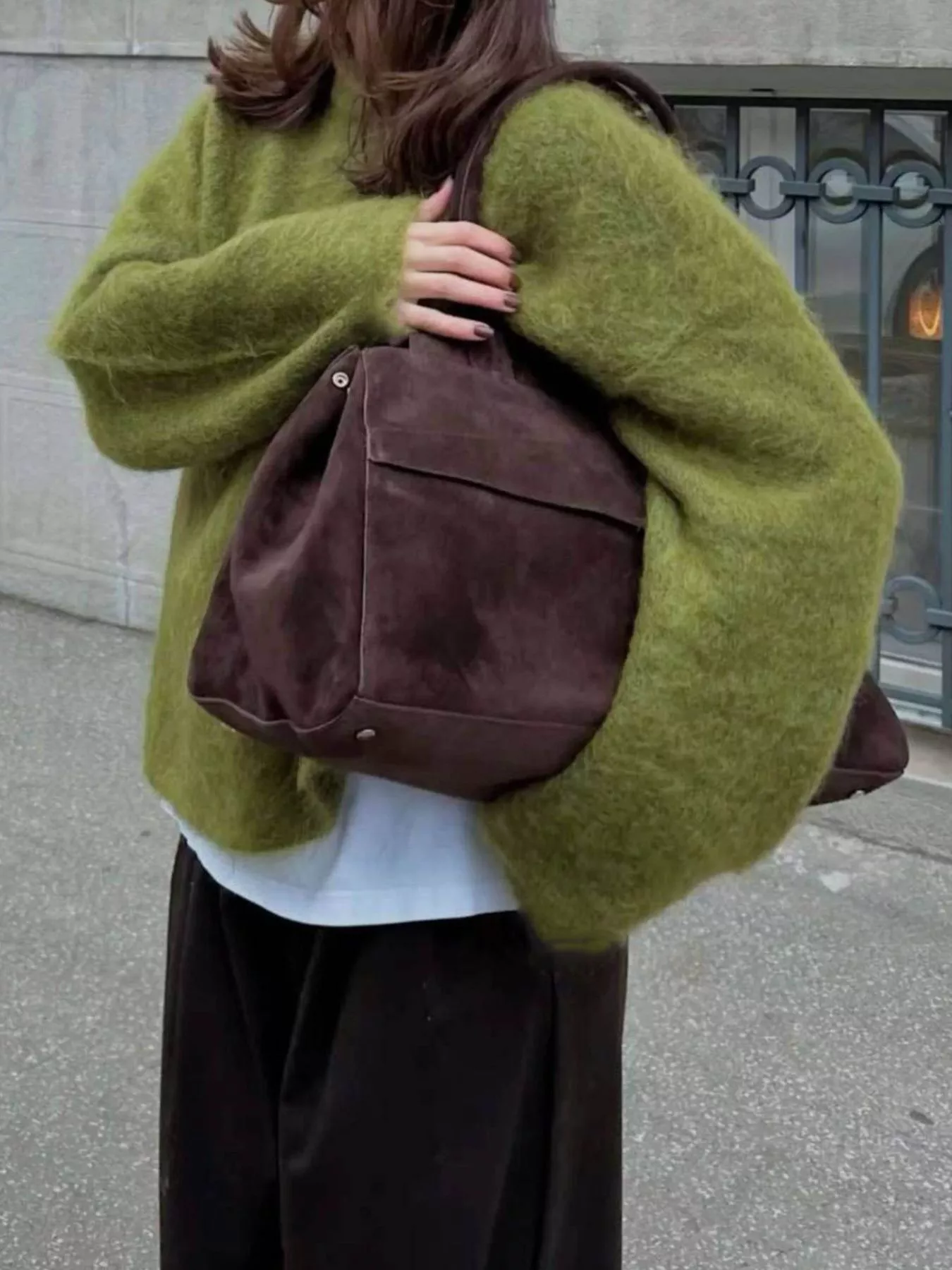 Round Neck Dropped Shoulder Sweater - Image 8
