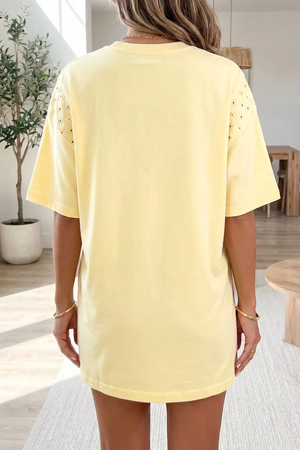 Round Neck Half Sleeve T-Shirt Dress - Image 2