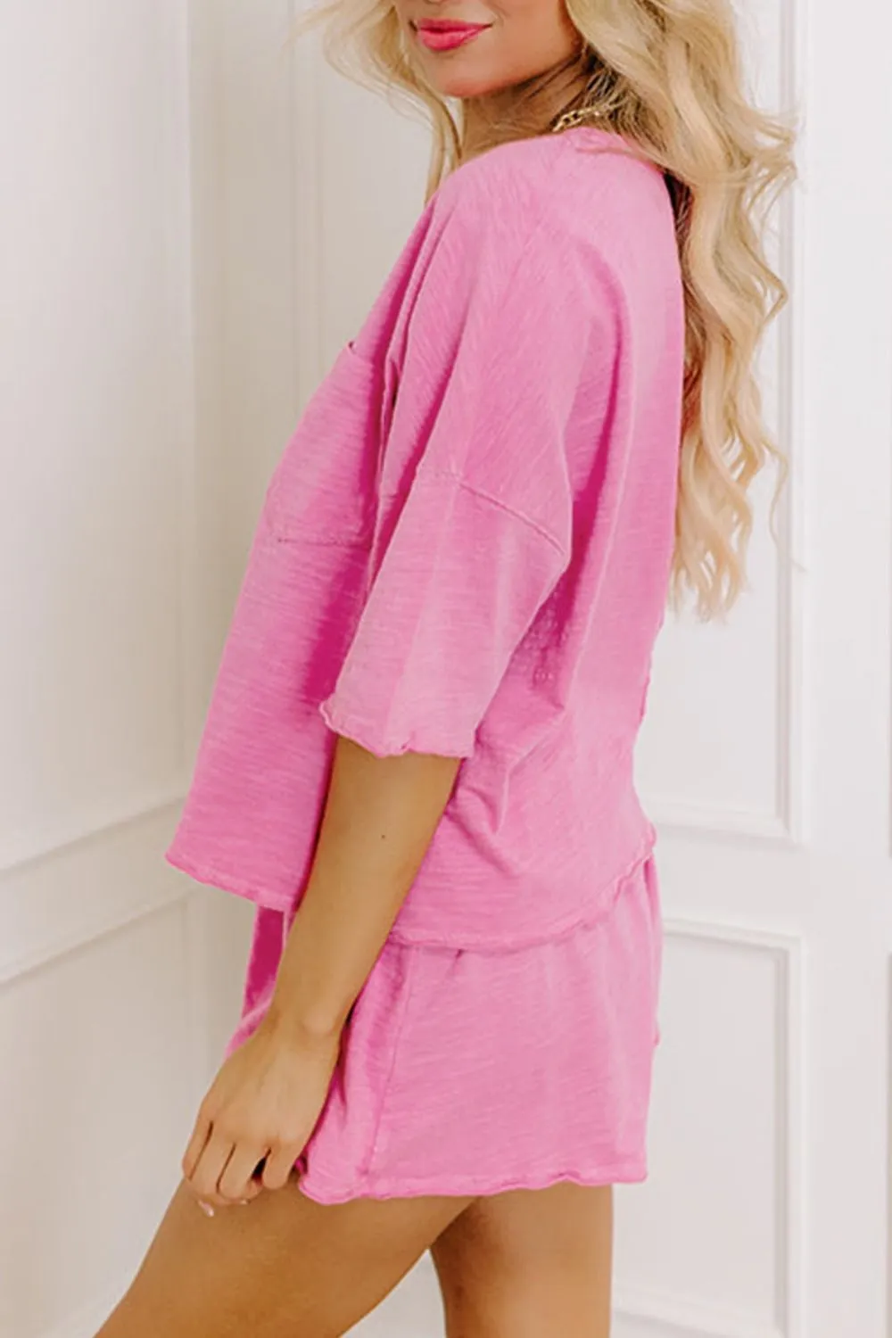 Round Neck Half Sleeve Top and Shorts Set - Image 5